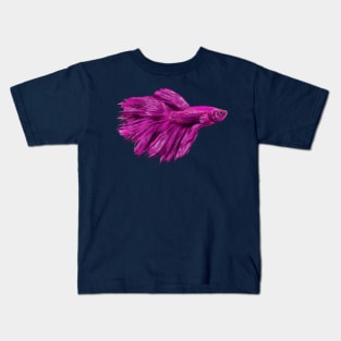 Purple Siamese fighting fish Kids T-Shirt